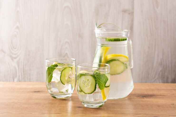 alkaline water-water-with-cucumber-lemon