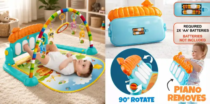 ToysBuddy Kick and Play Multi-Function ABS High Grade Plastic Piano Baby Gym and Fitness Rack Products